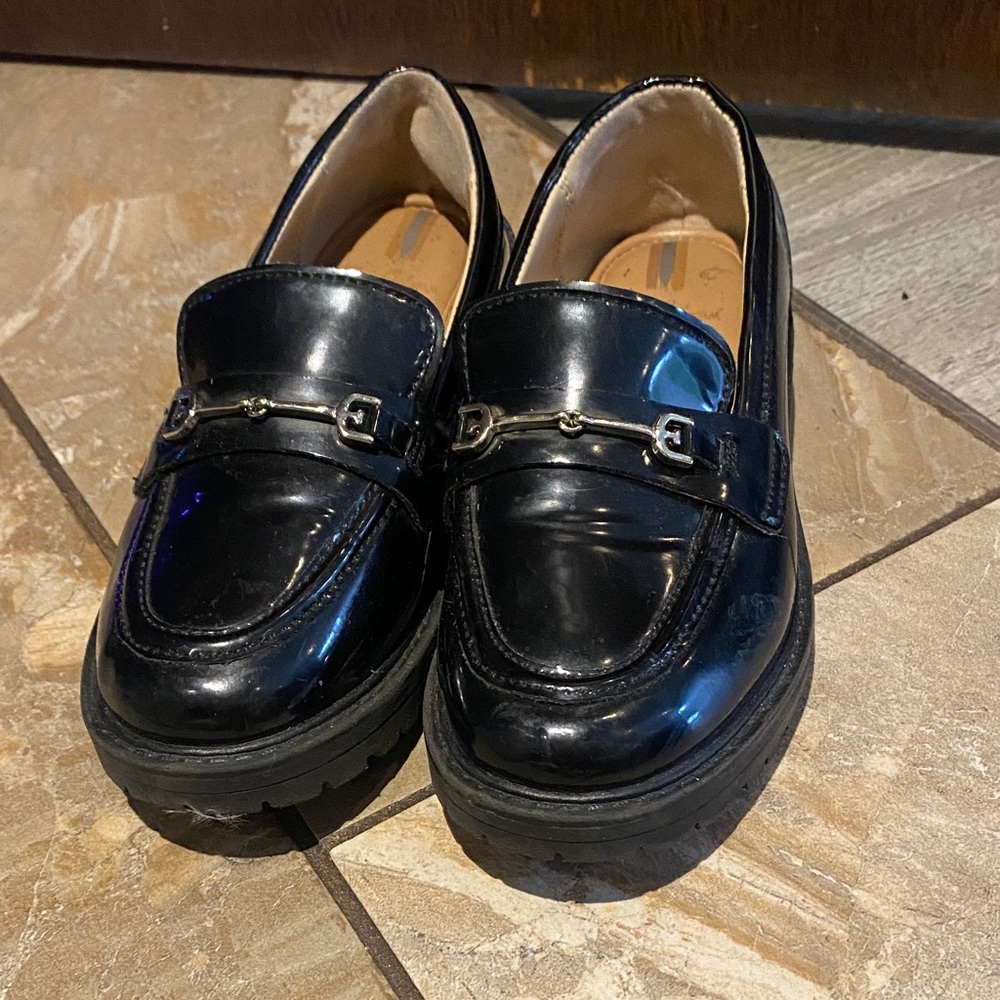 Sam Edelman Black Patent Leather Bit Loafers for Men